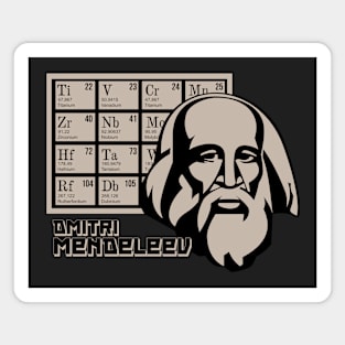 Dmitri Mendeleev And His Periodic Table Of Elements Magnet